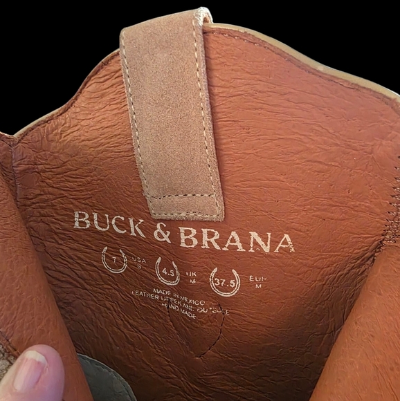Buck & Brana Brooke Tan Suede Embroidered Ankle Boots Size 7 - Picture 5 of 6